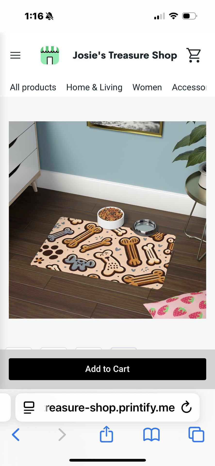 Dog Food Mat 12"x18" β Cute Bones Design Pet Bowl Placemat β Non-Slip & Waterproof Feeding Pad