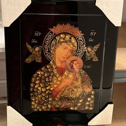 New Madonna & Baby Jesus Artwork In Black Lacquer