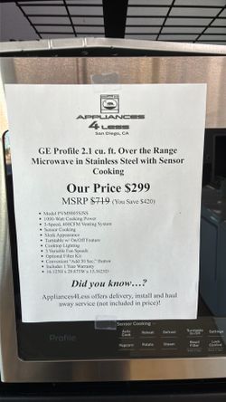 GE Profile Over the Range Microwave Stainless Steel