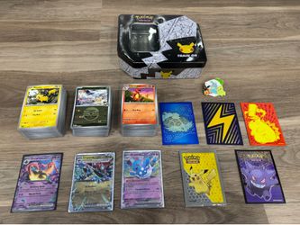 Pokemon Card Lot 335+ Cards EX Holo Tin Sleeves Pin Bundle