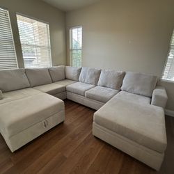 Couch + Storage Ottoman 