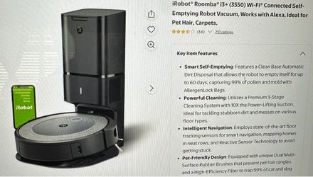 iRobot Roomba i3+ Self-Emptying Robot Vacuum