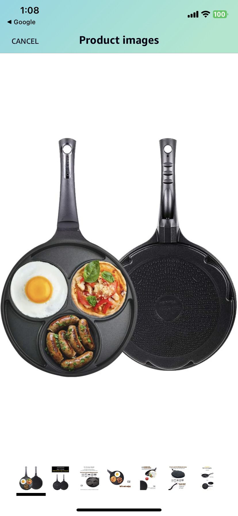 FryingPan. 3-cup Three Mold Used for induction and ALL heat sources Korean cookware.