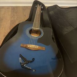 Black and Blue Acoustic Guitar 