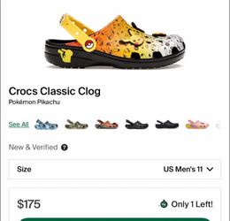 ⚡ RARE Pokémon x Crocs Classic Clog “Pikachu” – Men’s Size 11 ⚡