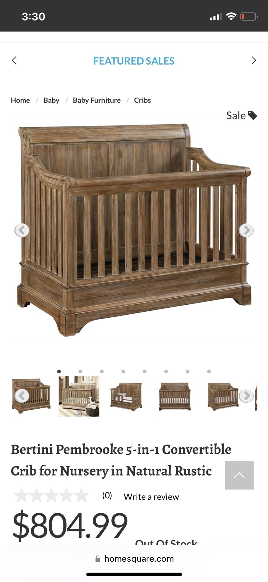 Natural Rustic Bertini Baby Crib Bertini Pembrooke Conversion Kit