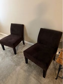 Fabric brown lounge chairs
