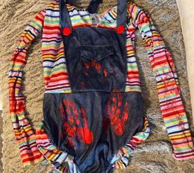 Sexy womens Chucky cosplay costume - long sleeve top, overalls