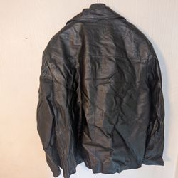 Burnside Black Leather Jacket - XL