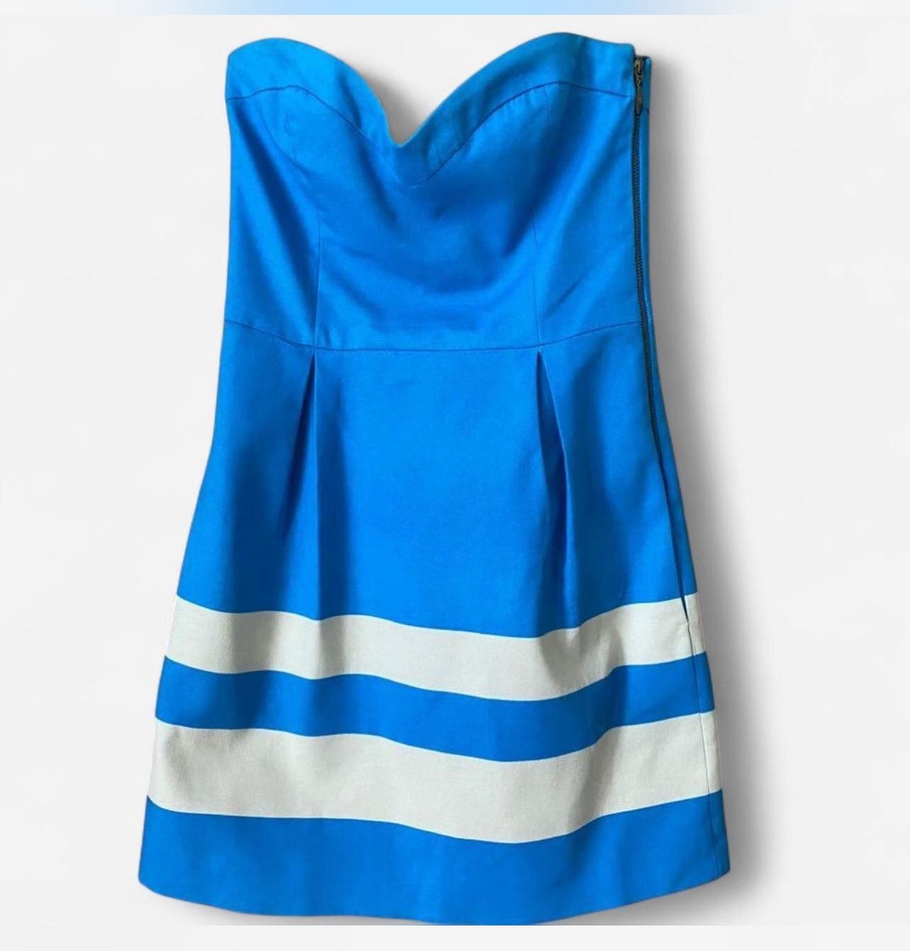 Women’s Zara marine Blue and white tube dress size S