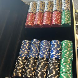 $15 - 400 Poker Chips w Case
