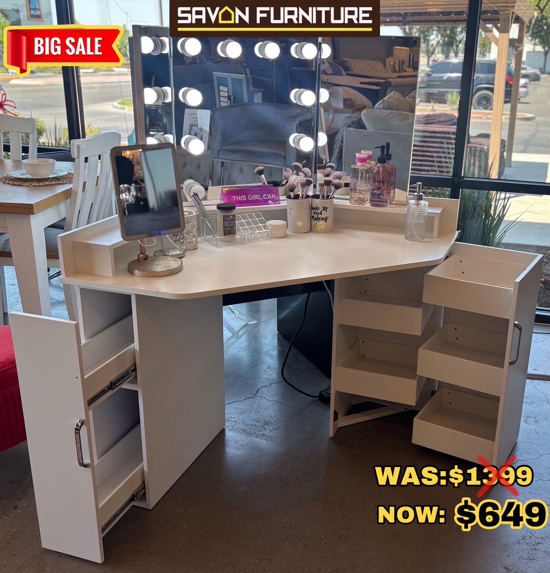 Corner Vanity Set