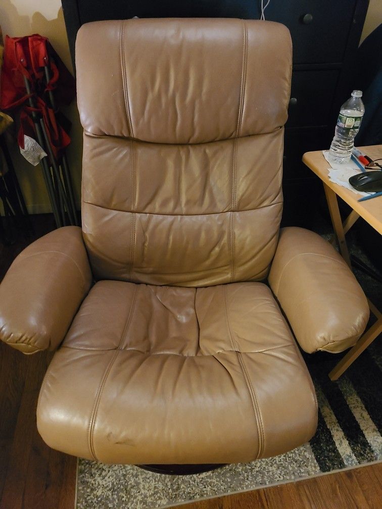 Leather Chairs And Ottoman