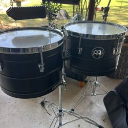 500.00 Mint Condition  MEINL Timbales!!! Deep Black powder Coated