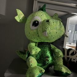 Large Neon Green Dragon Stuffed Animal 