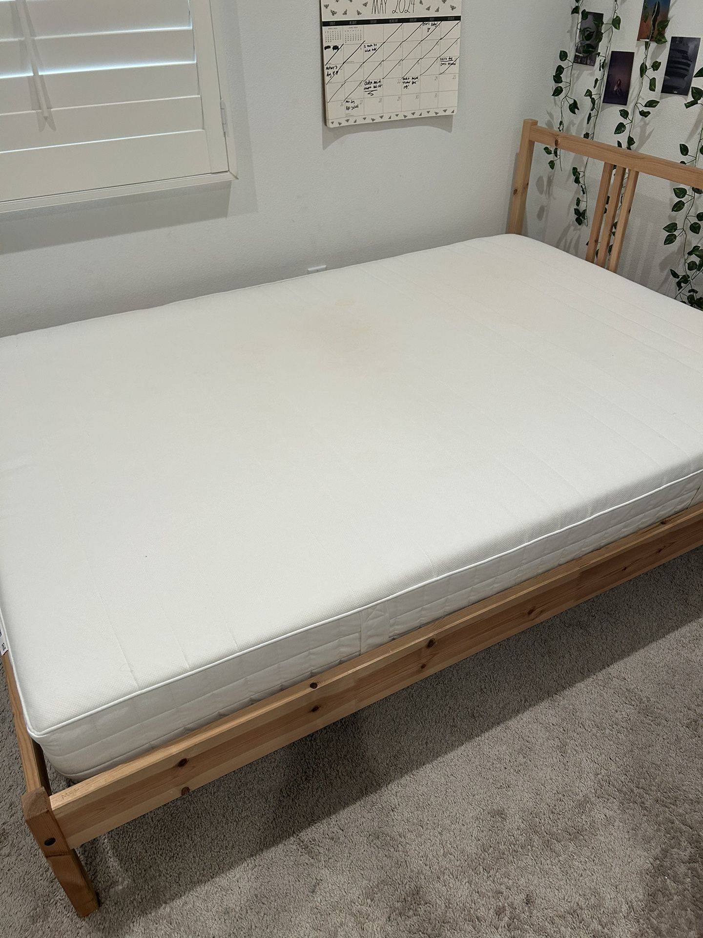 IKEA BED FRAME AND MATTRESS FULL SIZE