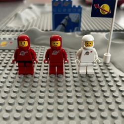90s Style Lego Space Man And Platforms. 