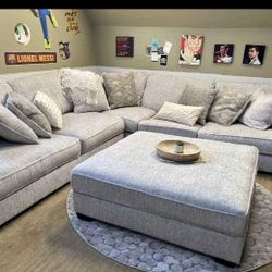 V Shaped Large Sectional Financing Available By ASHLEY 🚚
