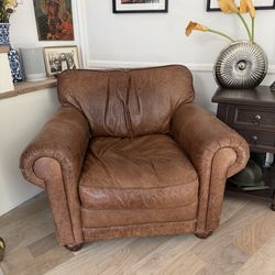 Large, comfortable leather reading chair