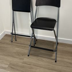 Two Collapsible High Chairs Bar Stools 