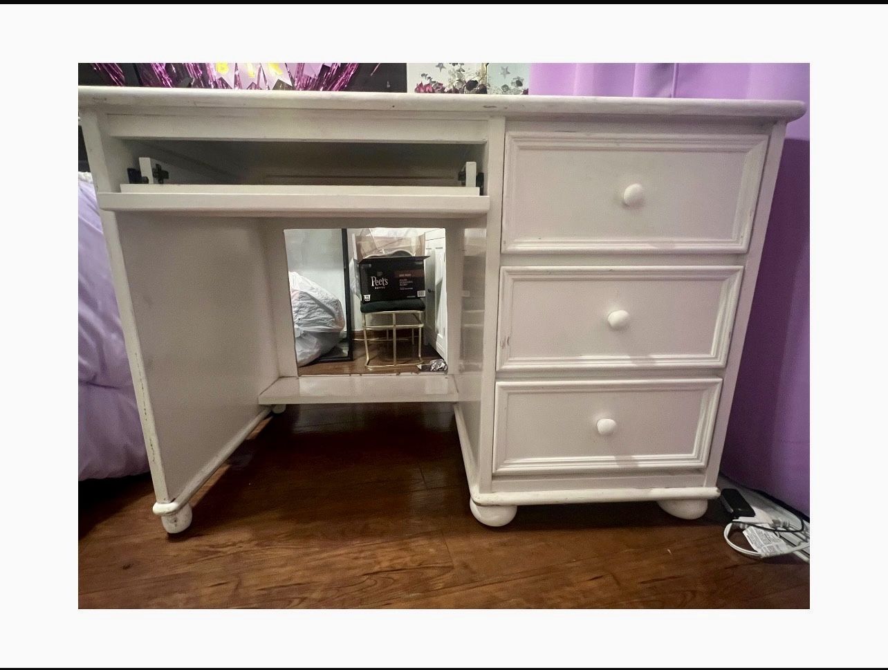 White Desk Solid Wood
