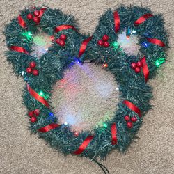 Christmas Disney Mickey Mouse Wreath 17”  Thumbnail
