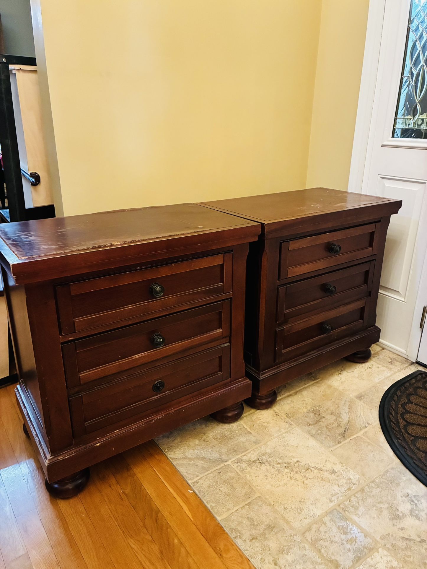 2 Solid Cherry Wood Nightstands