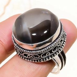 Vintage Style Black Onyx Gemstone Handmade Ring
