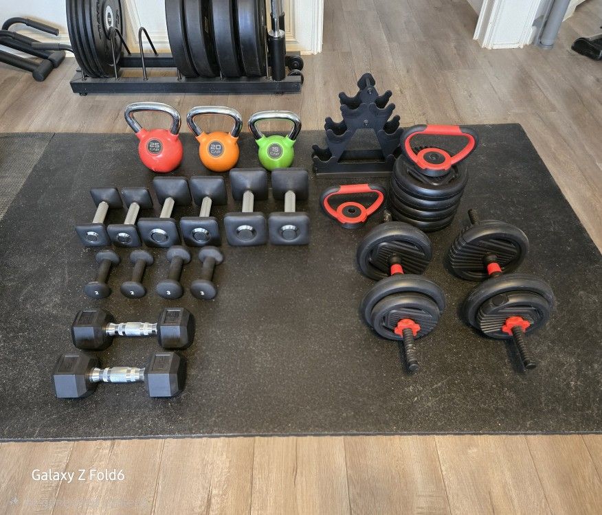 Bundle of Free Weights For Home Gym