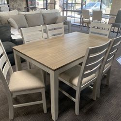 New White Dining Kitchen Table Set 