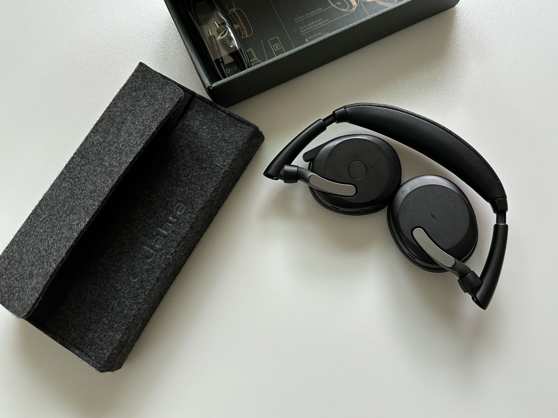 Jabra Evolve2 65 Flex Wireless Stereo Headset - Bluetooth, Noise-Cancelling ClearVoice Technology & Hybrid ANC - Certified for Microsoft Teams - Black