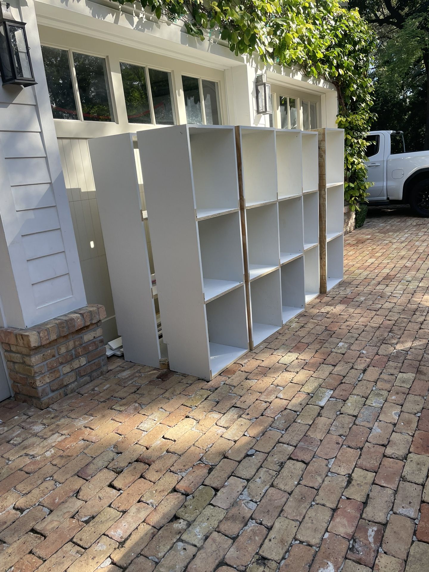 Construction Plywood Painted In White Storage Cubes . 4 Sets Of 3 for