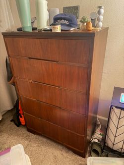 Vintage Tall Dresser 5 Drawer