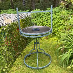 Very Large Metal Bird Bath With Fountain