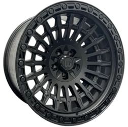 20x10 Satin Black Truck Wheels 6x135 / 6x139.7 Offset -12  Ford F150 Toyota Tacoma 4 Runner Tundra Nissan Frontier Chevy Silverado