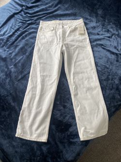 H&M White Relaxed Straight Jeans - US 8
