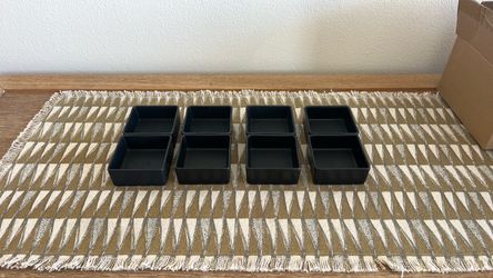 CB2 Matte Black Square Appetizer Bowls – Set of 8