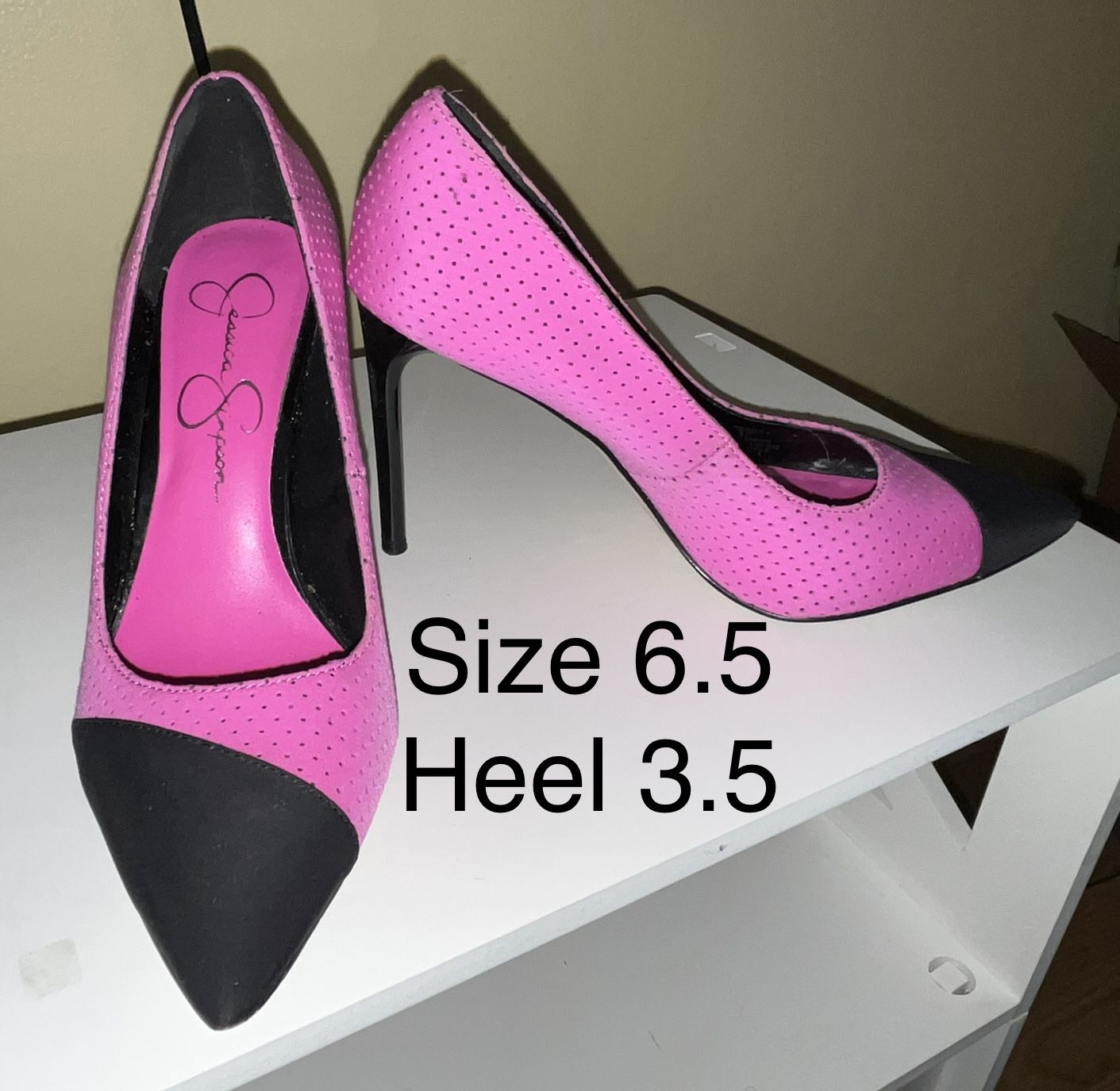 Pink And Black Pump Heels