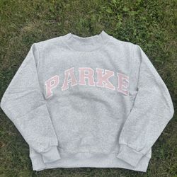 Grey and pink Parke crewneck sweatshirt