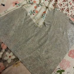 3 Chain Rhinestone Backless Tops