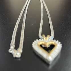 14k Diamonds Pendant White Gold Necklace 18g