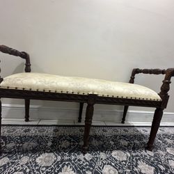 Antique Victorian Upholstered Bench – Circa 1900