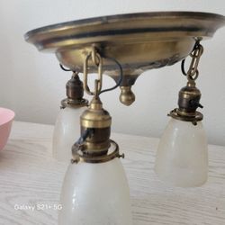 Antique Bryant Pan Light Fixture 