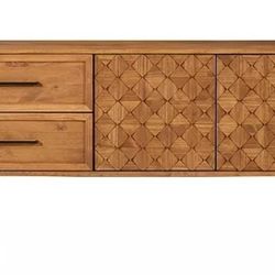 58" Solid Wood 2-Drawer Prism Sideboard