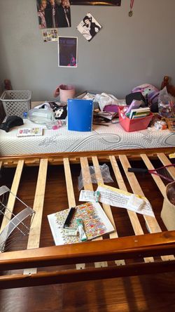 Mattress and wooden frame