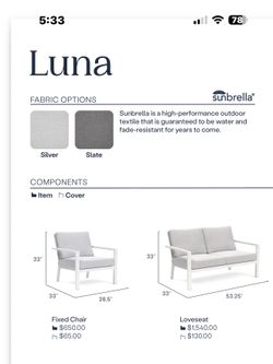 Yardbird Luna Patio Furniture- Cushions Only!