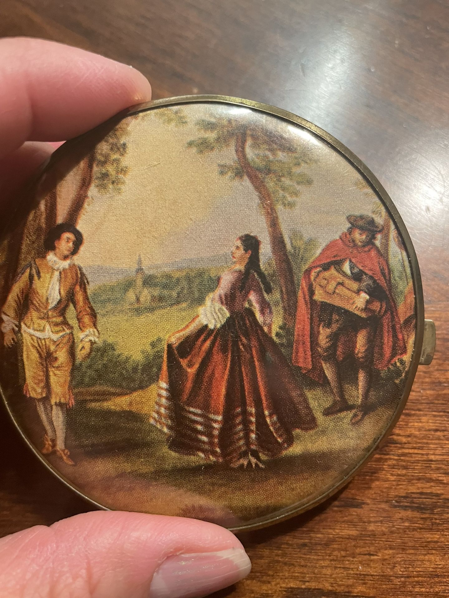 Vintage brass Compact 1940