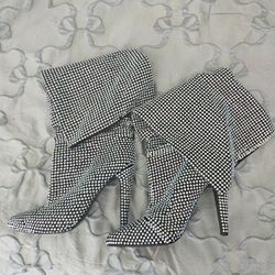 Steve Madden Silver Slouch Boots