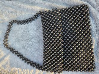 Black Beaded Shoulder Bag