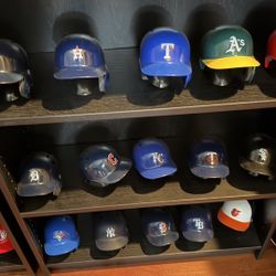 MLB mini Helmets With Individual Stands. 